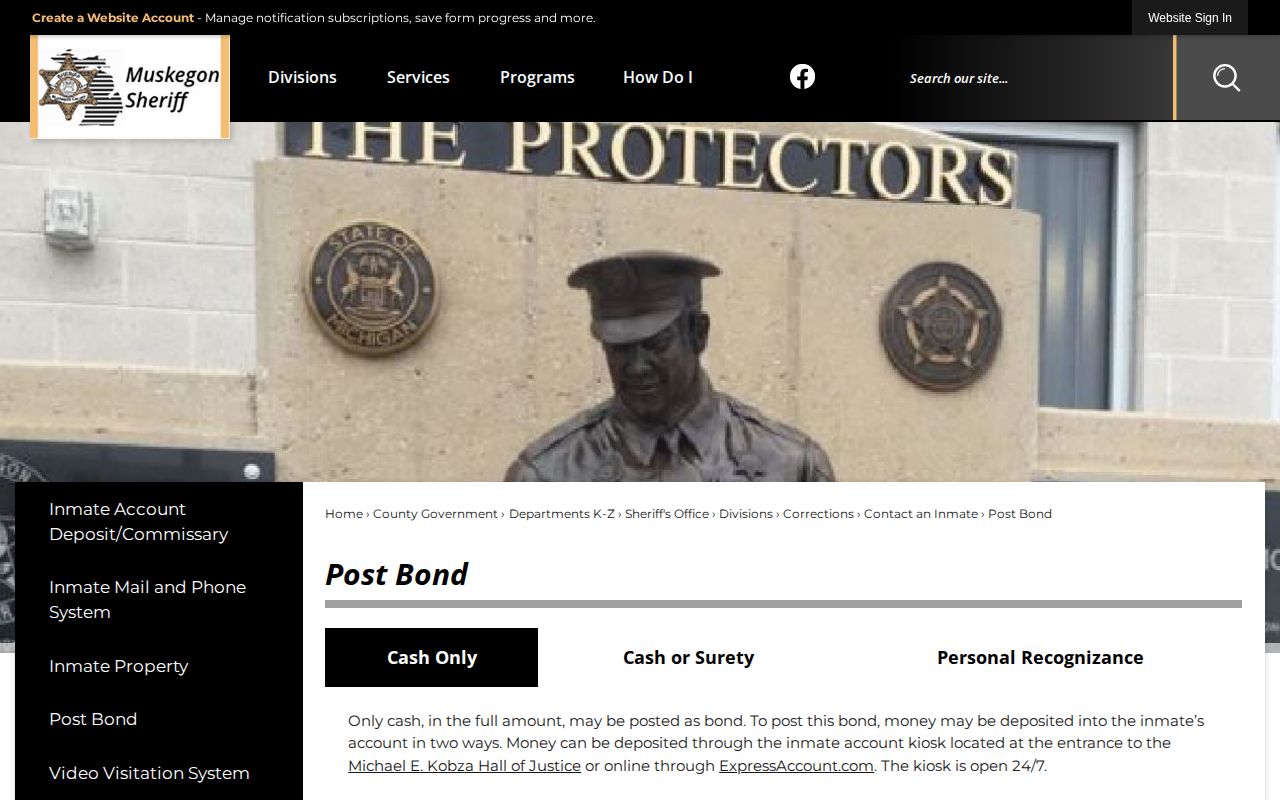 Muskegon County bond methods and hold warning for same-day release checks