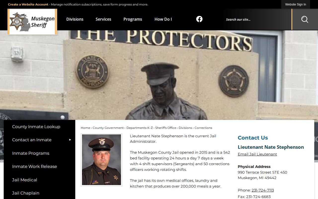 Muskegon County Jail release records and facility information