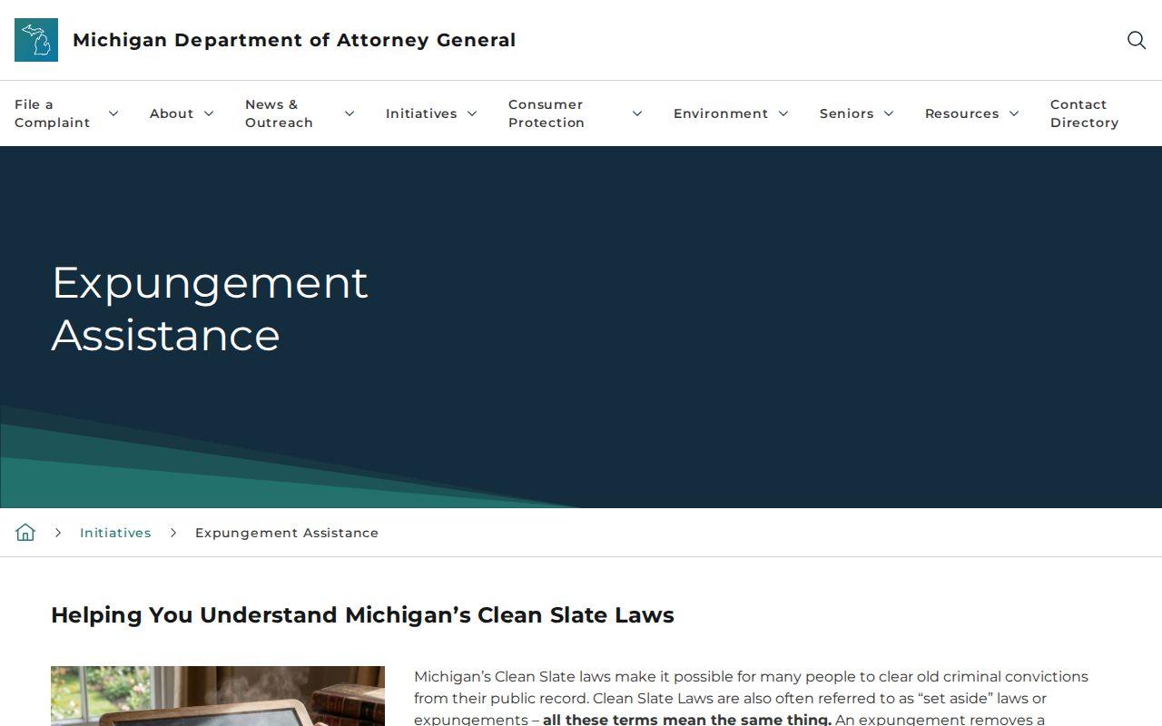 Michigan Clean Slate information affecting Muskegon released inmate photo access